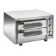 FORNETTO PIZZA 2 APERTURE CON PIANI DI COTTURA IN REFRATTARIO PORTE CON VETRO E LUCE INTERNA 710x590x450h