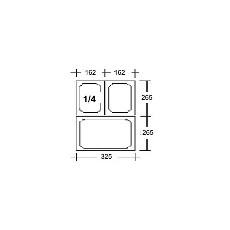 CONTENITORI FORATI (7 pezzi) GN 1/4 H 100mm 265x162 ACCIAIO INOX