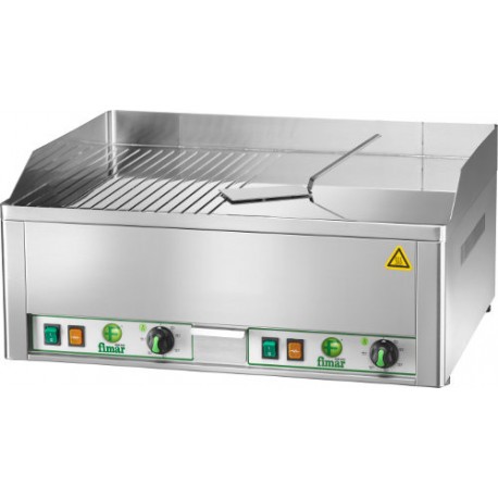 FRY TOP ELETTRICO FIMAR - piano doppio liscio e rigato in acciaio cromato