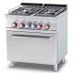 CUCINA 4 FUOCHI con FORNO A GAS statico GN 2/1