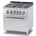 CUCINA 4 FUOCHI con FORNO A GAS statico GN 2/1