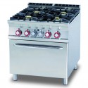CUCINA 4 fuochi con Forno a gas statico GN 2/1