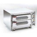FORNO ELETTRICO PER PIZZA CAMERA DOPPIA IN REFRATTARIO PORTE IN VETRO E LUCE INTERNA fino a 390°C