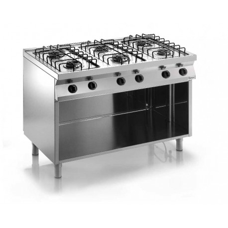 CUCINA PROFESSIONALE  A GAS 6 FUOCHI
