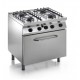 CUCINA PROFESSIONALE  A GAS 4 FUOCHI CON FORNO
