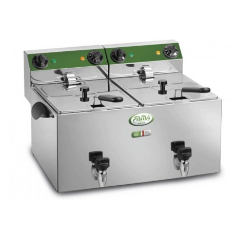 FRIGGITRICE ELETTRICA DOPPIA CON RUBINETTO-FAMA