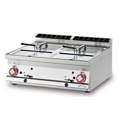 FRIGGITRICE A GAS 13+13 Litri-Produzione patate 20 kg/h