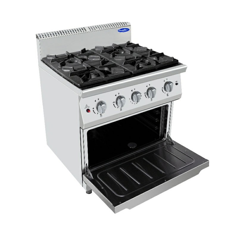 Cucina a gas 4 fuochi 7 kW con forno Atosa - Macchine del Gusto