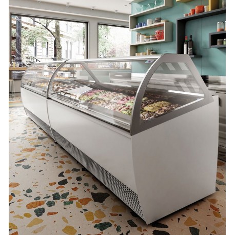 VETRINA GELATO MILLENNIUM VETRO CURVO