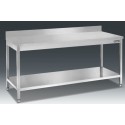 TAVOLO IN ACCIAIO INOX CON TELAIO 120x60x85H