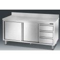 TAVOLO ARMADIO CON CASSETTI A DESTRA 1600x700x850h