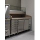 BANCO PIZZERIA REFRIGERATO PROF. 80 CM CON CASSETTIERA NEUTRA E VETRINA REFRIGERATA-CLASSE ENERGETICA A