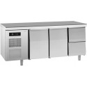 TAVOLO REFRIGERATO 2 PORTE 2 CASSETTI CLASSE B  -2/+8°C ACCIAIO INOX  SAGI