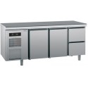 TAVOLO REFRIGERATO 2 PORTE 2 CASSETTI ANTIMPRONTA  0/+10°C SAGI