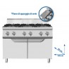 CUCINA  A GAS 6x 12 KW FUOCHI CON ANTE prof 90 cm