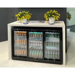 VETRINA BIBITE ORIZZONTALE SOTTOBANCO VENTILATO  3 porte