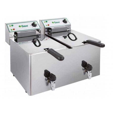 FRIGGITRICE  ELETTRICA DOPPIA FIMAR CON RUBINETTO