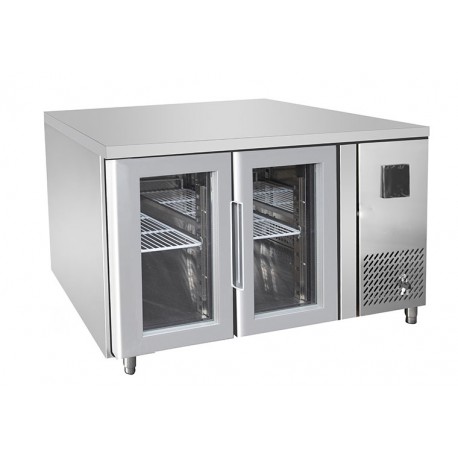 TAVOLO REFRIGERATO CON ANTE IN VETRO
